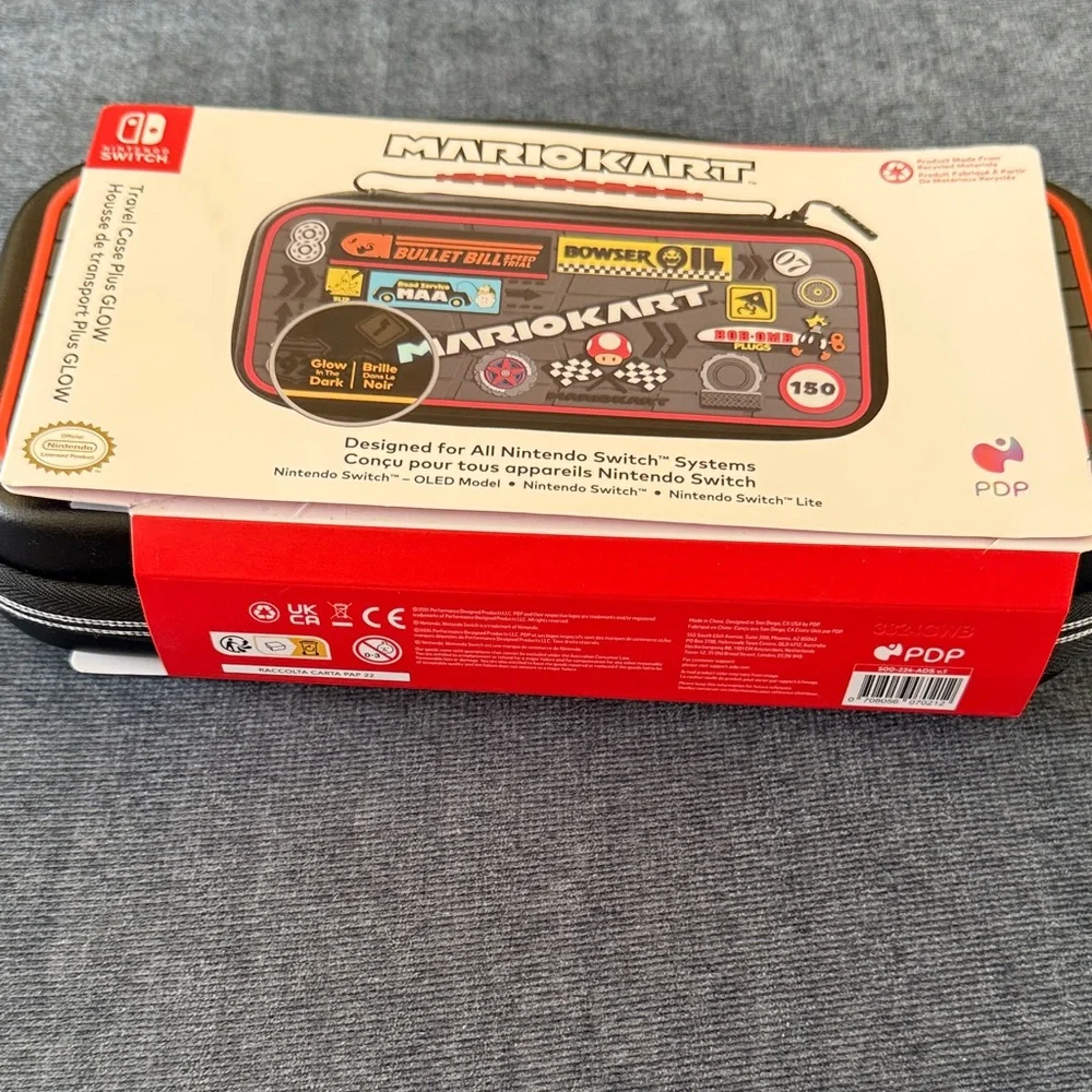 PDP Mario Kart Nintendo Switch Case - Black and Red